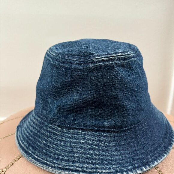 CELINE Denim Logo Embroidered Bucket Hat Sz. M - Picture 4 of 9